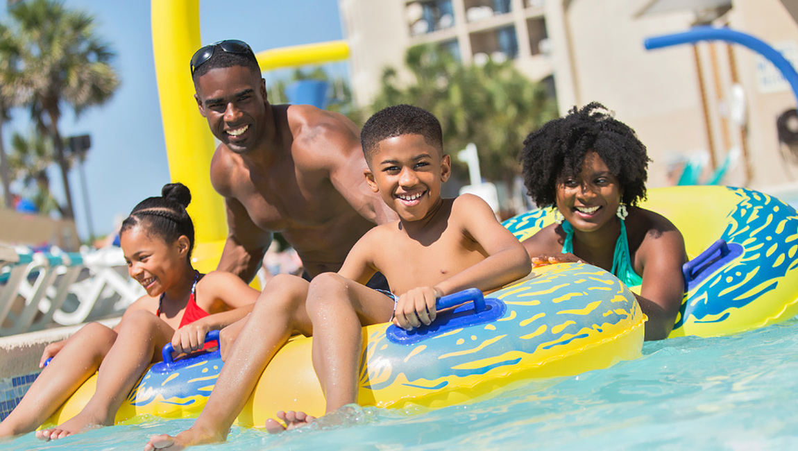 Beach Cove Resort Lazy River Tubes and Family